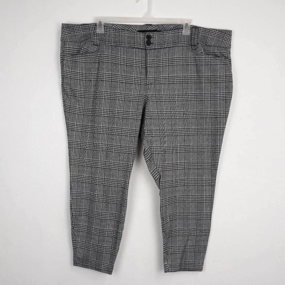 Torrid Women's Pants Plus Size 26 Black/White Houndstooth Print 2-Button Stretch